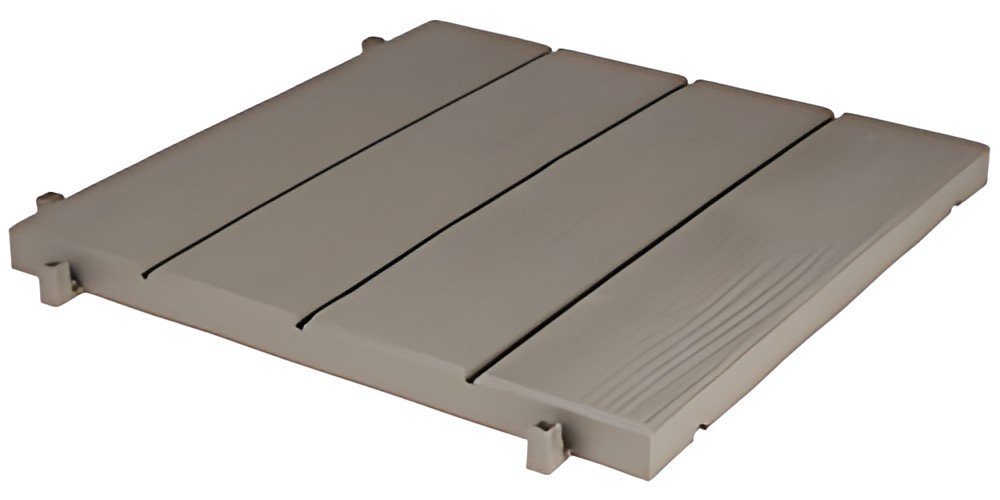 EDA Dalle de sol imitation bois, (L)384 mm, plastique, taupe