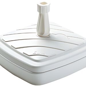 EDA Pied de parasol, plastique, carré, 420 mm, blanc