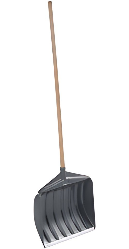 EDA Pelle à neige avec manche en bois, largeur: 460 mm, gris