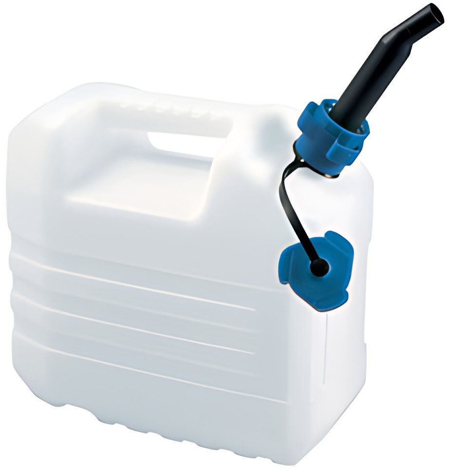 EDA Jerrican, 10 litres, avec bec verseur, blanc