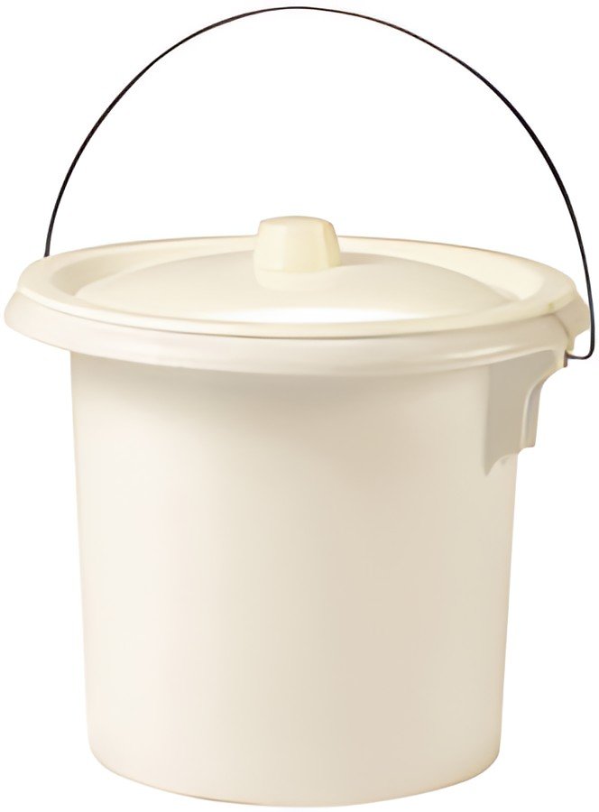 EDA Seau hygiénique, avec anse en métal, 5,5 litres, crème