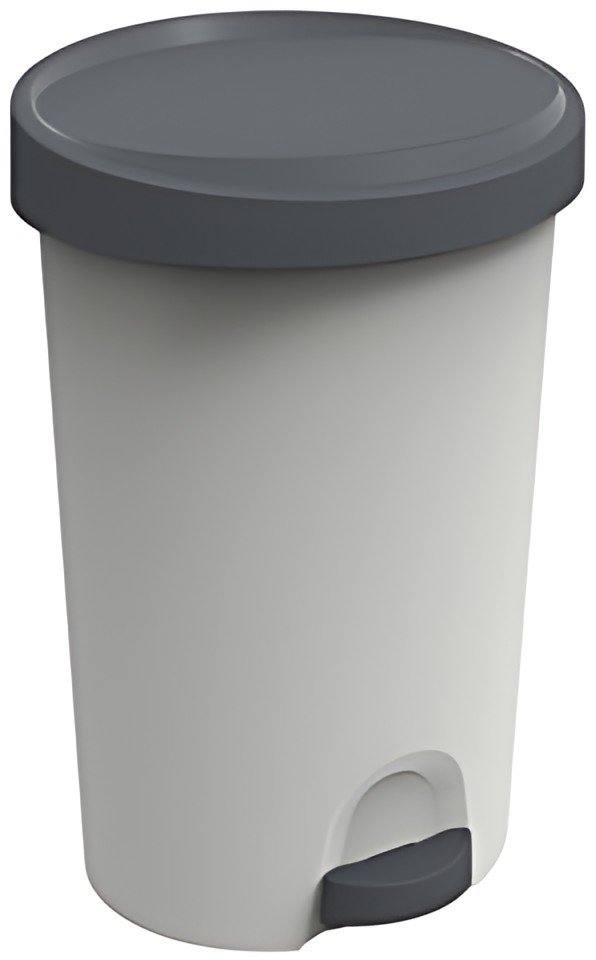 EDA Poubelle à pédale Stepy, 70 L, PP, gris/béton