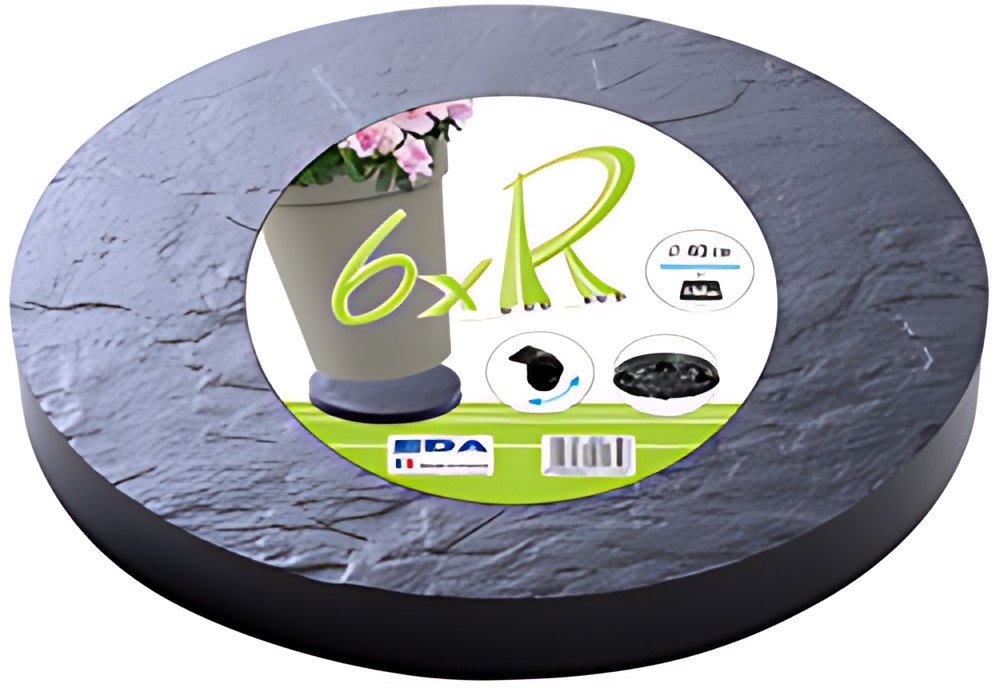 EDA Support à roulettes pour pot, 6 roulettes, aspect pierre