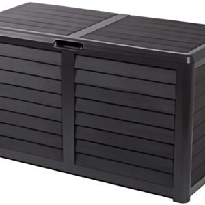 EDA Coffre de jardin BAYA, 420 L, aspect bois, anthracite