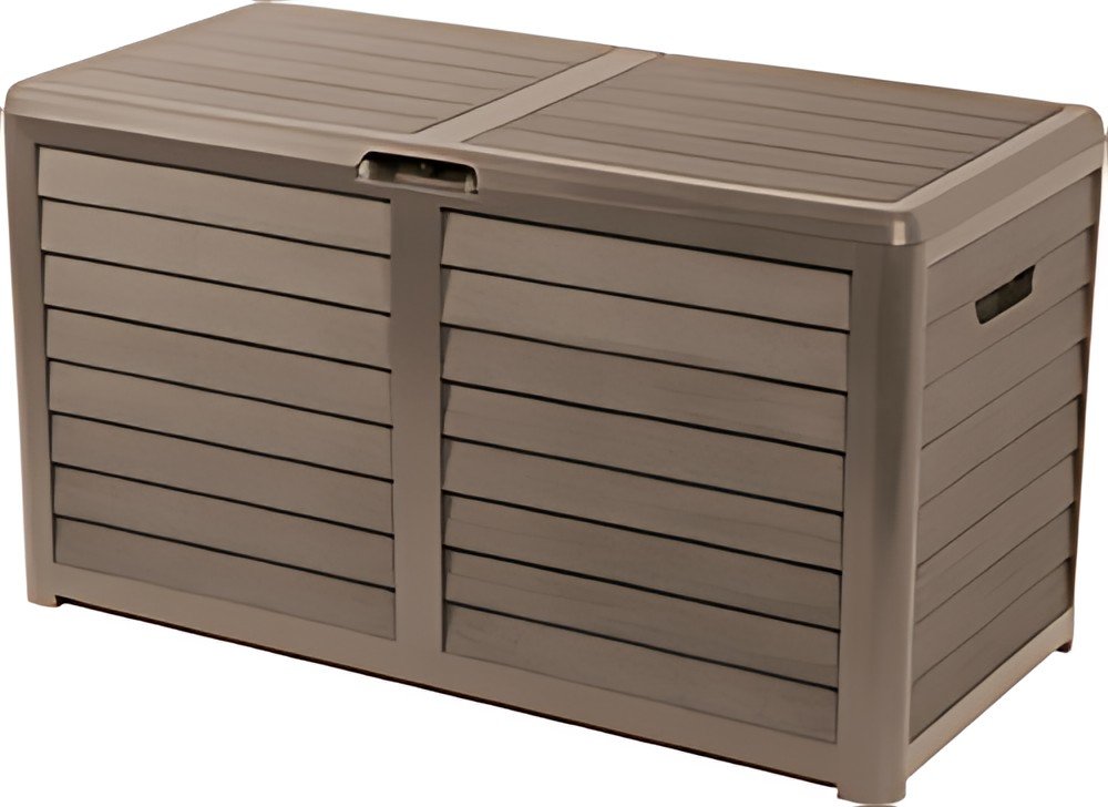 EDA Coffre de jardin BAYA, 420 L, aspect bois, marron