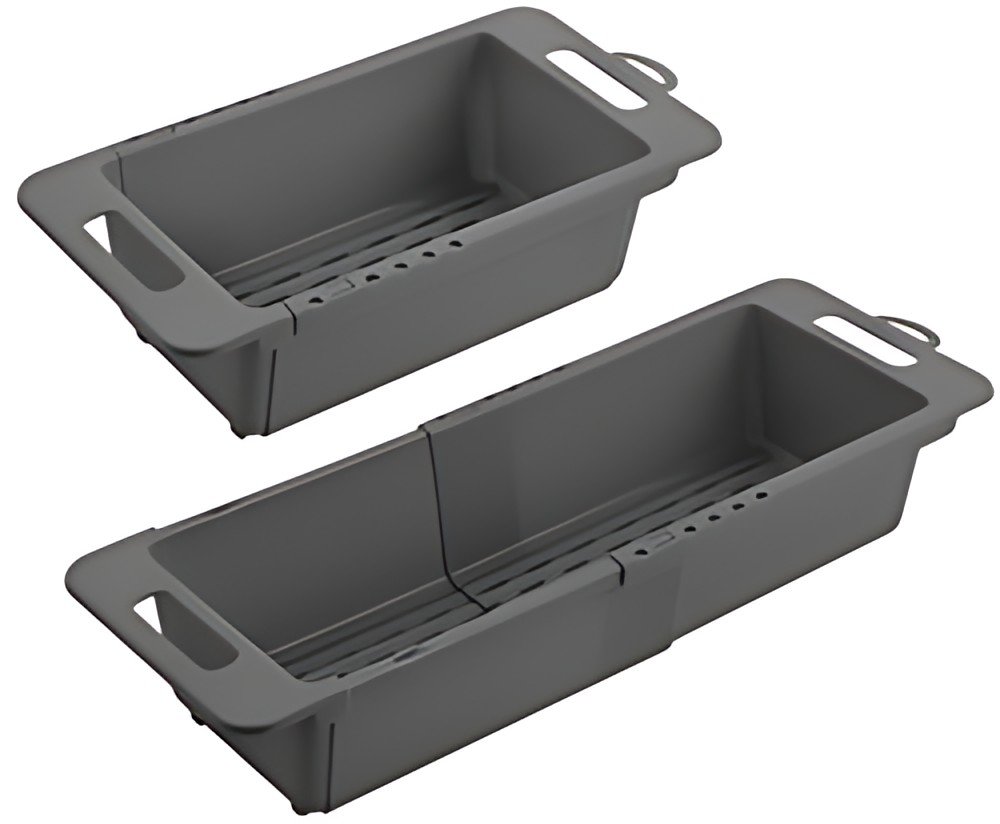 metaltex Égouttoir Drain-Flex, extensible, plastique, gris