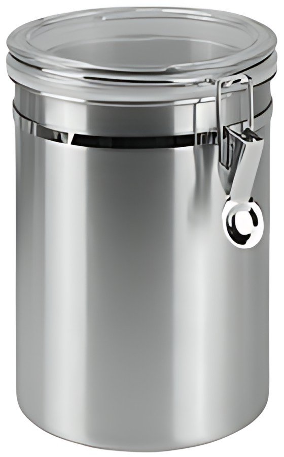 metaltex Boîte de conservation, 1,0 L, rond, inox, argent
