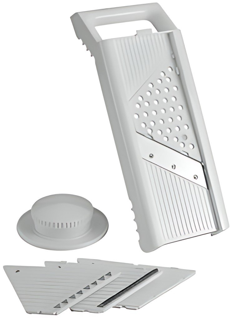 metaltex Mandoline universelle Mandolino, 4 inserts, blanc