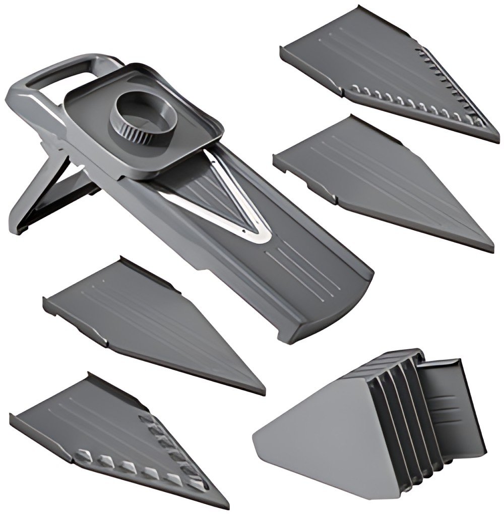 metaltex Mandoline universelle Slice-V, 5 inserts, gris