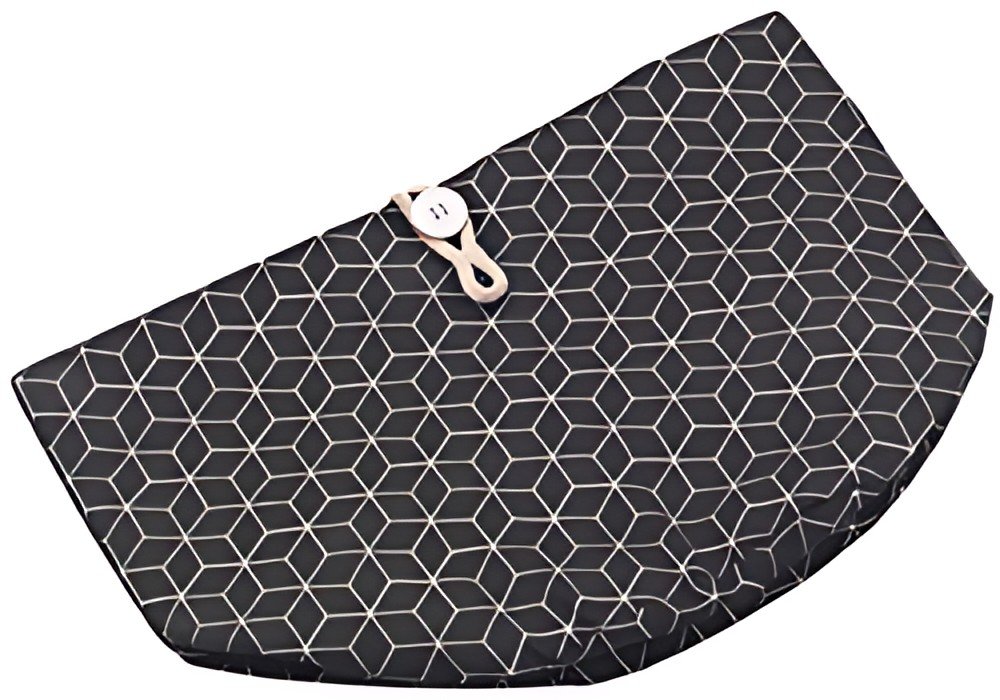 metaltex Corbeille à pain pliable, coton, noir/beige