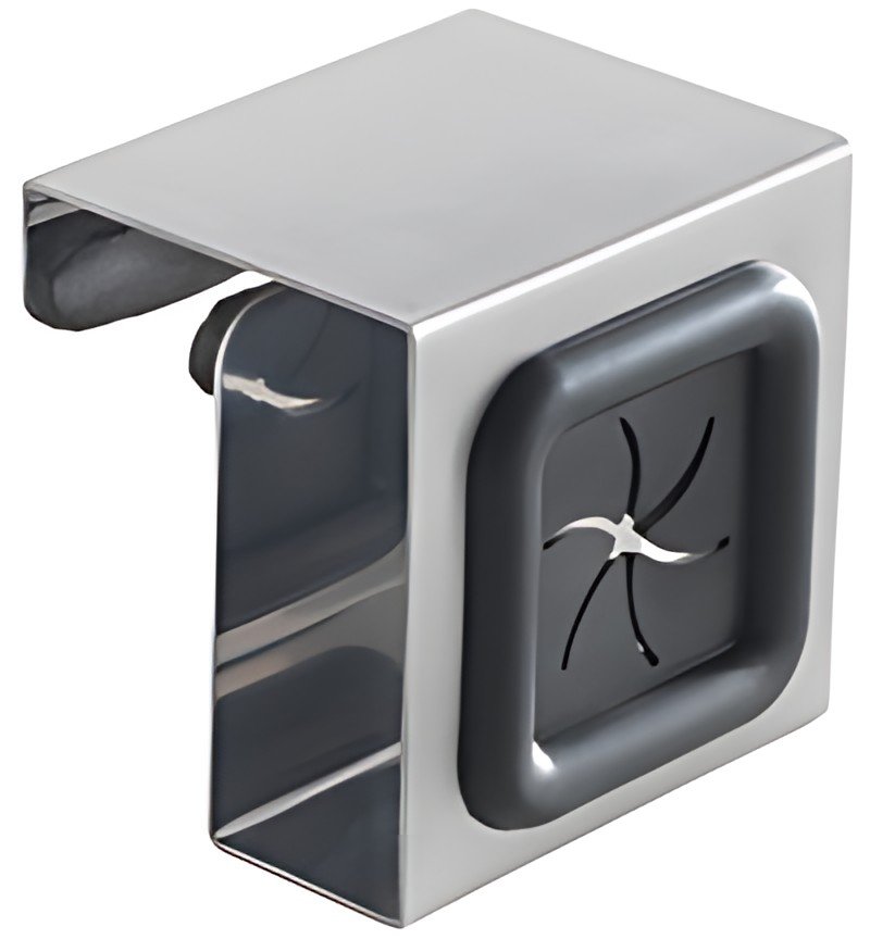 metaltex Porte-serviette, pour accrocher, carré, argent/gris