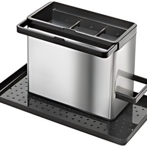 metaltex Rangement pour évier Tidytex INOX, argent/noir
