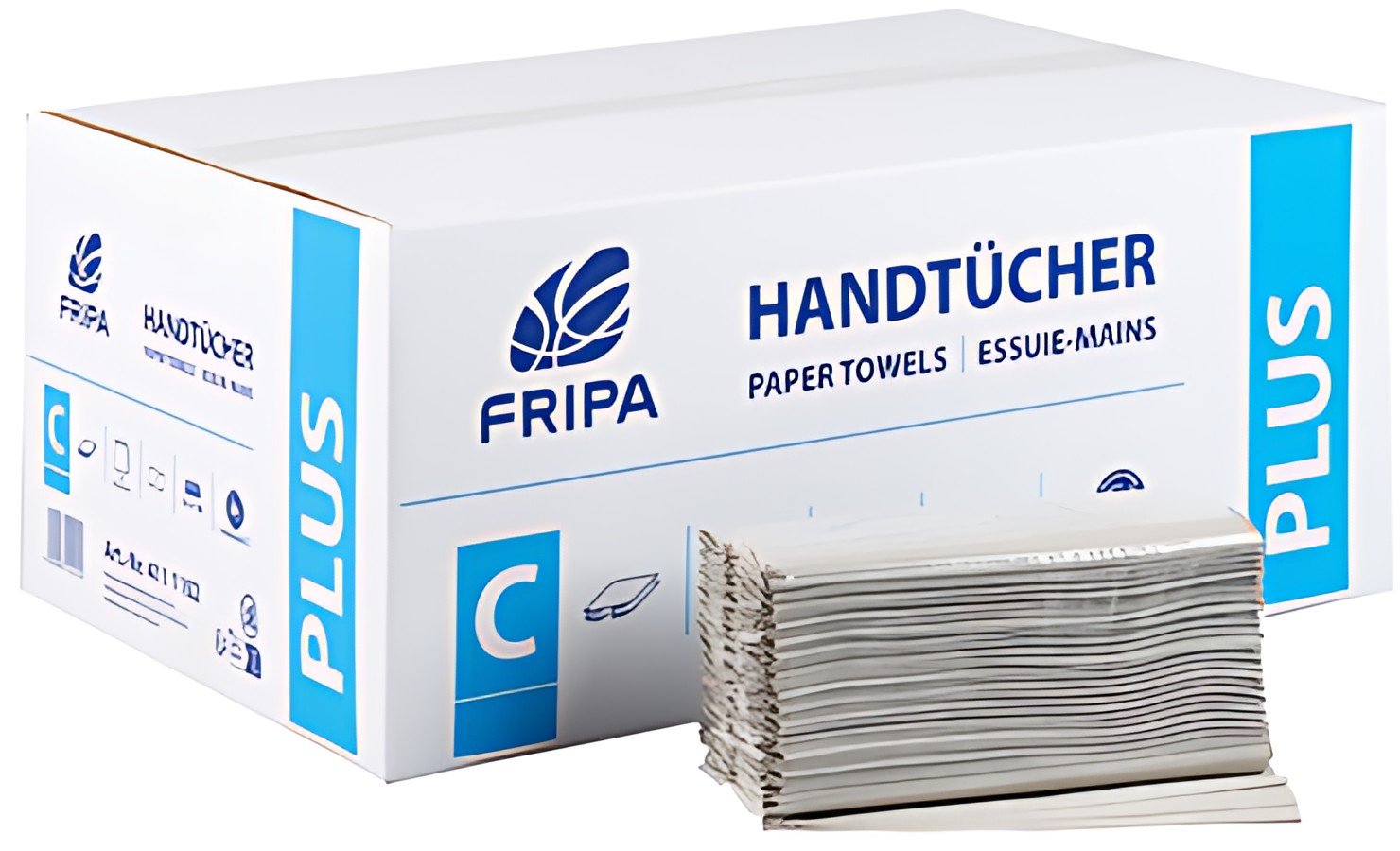 Fripa Essuie-mains PLUS, 250 x 330 mm, pli en C, naturel