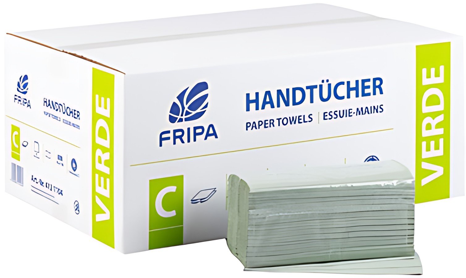 Fripa Essuie-mains VERDE, 250 x 330 mm, pli-C, vert