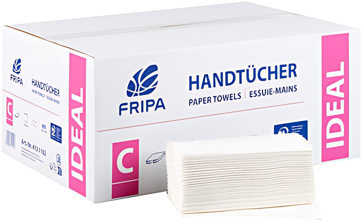 Fripa Essuie-mains IDEAL, 250 x 330 mm, pli C, extra blanc