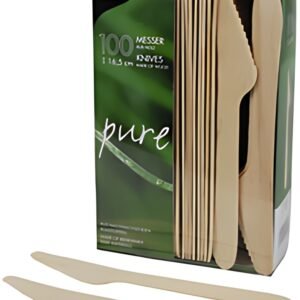 PAPSTAR Couteau en bois "pure", longueur: 165 mm, par 25