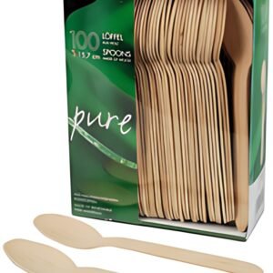 PAPSTAR Cuillère en bois "pure", longueur: 157 mm, par 25