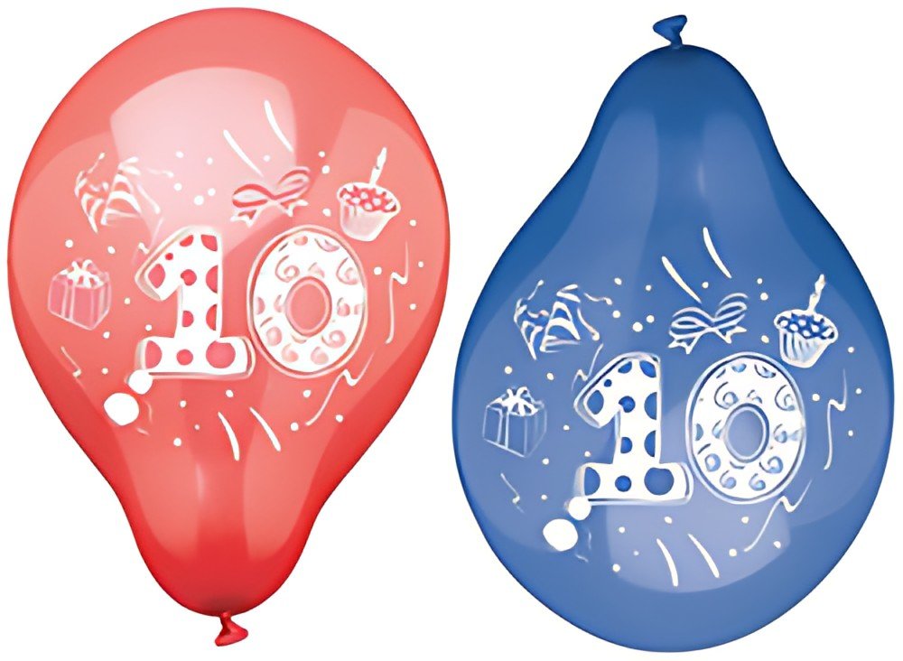 PAPSTAR Ballon de baudruche "10", rond, assorti