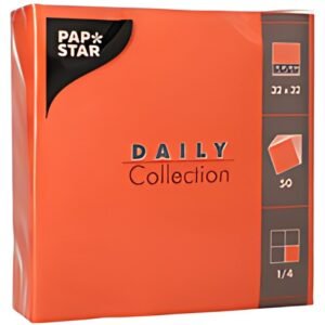 PAPSTAR Serviettes, 320 x 320 mm, 3 couches, orange