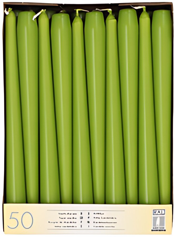 STARPAK Bougie de chandelier, 22 mm, pack de 50, vert olive