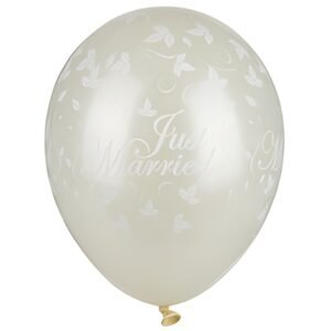 PAPSTAR Ballon de baudruche "Just Married", ivoire métallisé