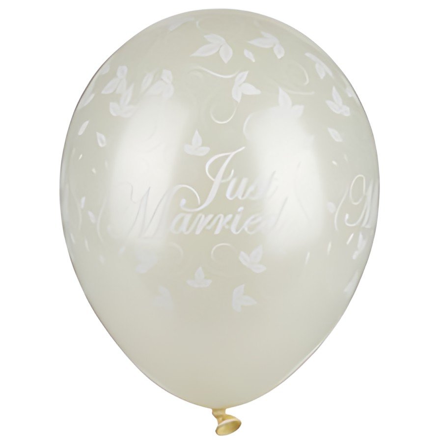 PAPSTAR Ballon de baudruche "Just Married", ivoire métallisé