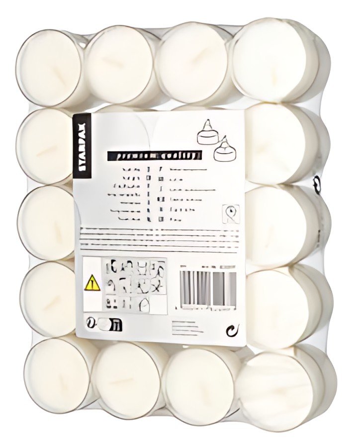 STARPAK Bougie chauffe-plat, diamètre: 38 mm, blanc
