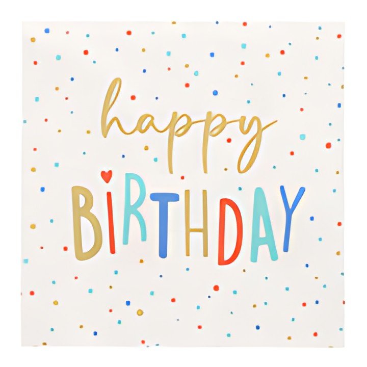 PAPSTAR Serviette à motif "Happy Birthday", 330 x 330 mm