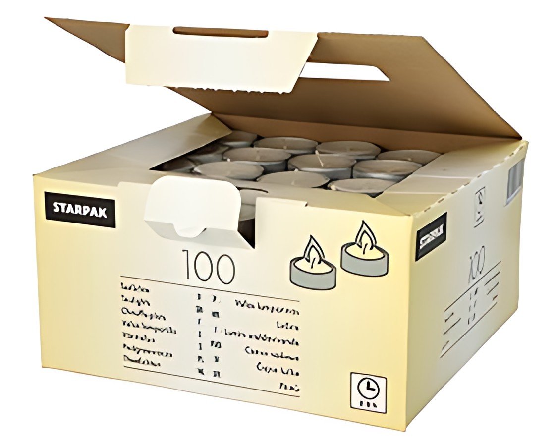 STARPAK Bougie chauffe-plat, diamètre: 38 mm, blanc