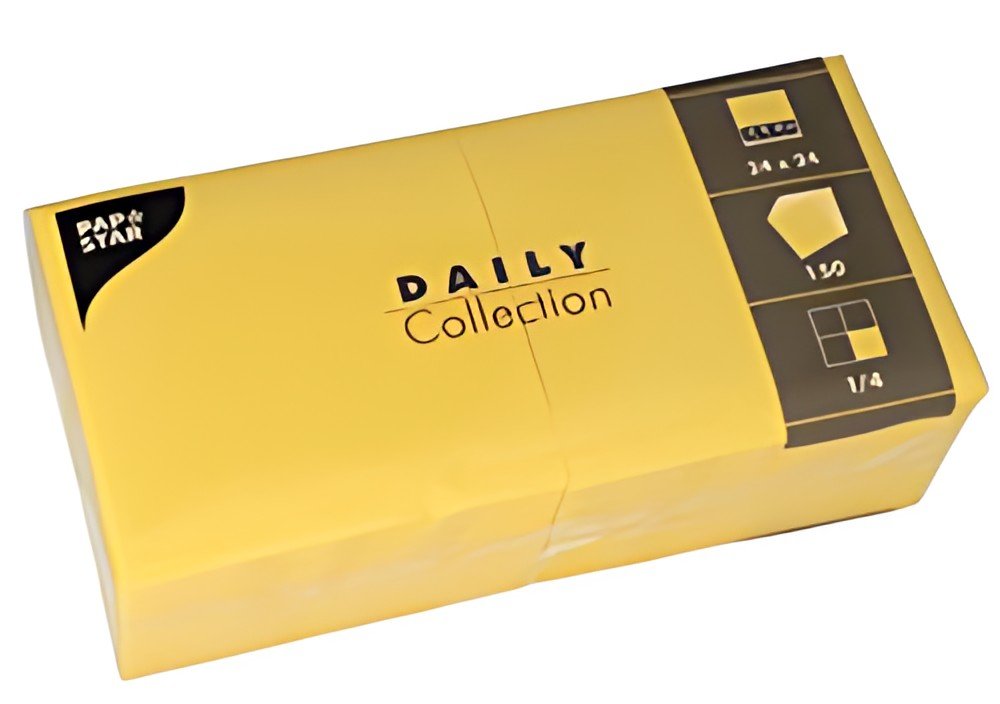 PAPSTAR Serviette cocktail, 240 x 240 mm, 3 couches, jaune