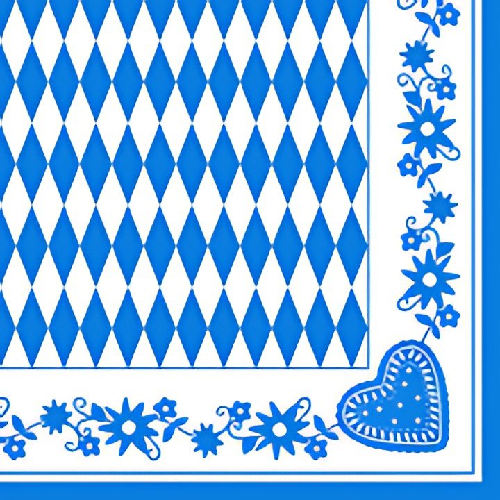 PAPSTAR Serviette à motif "Bleu bavarois", 400 x 400 mm