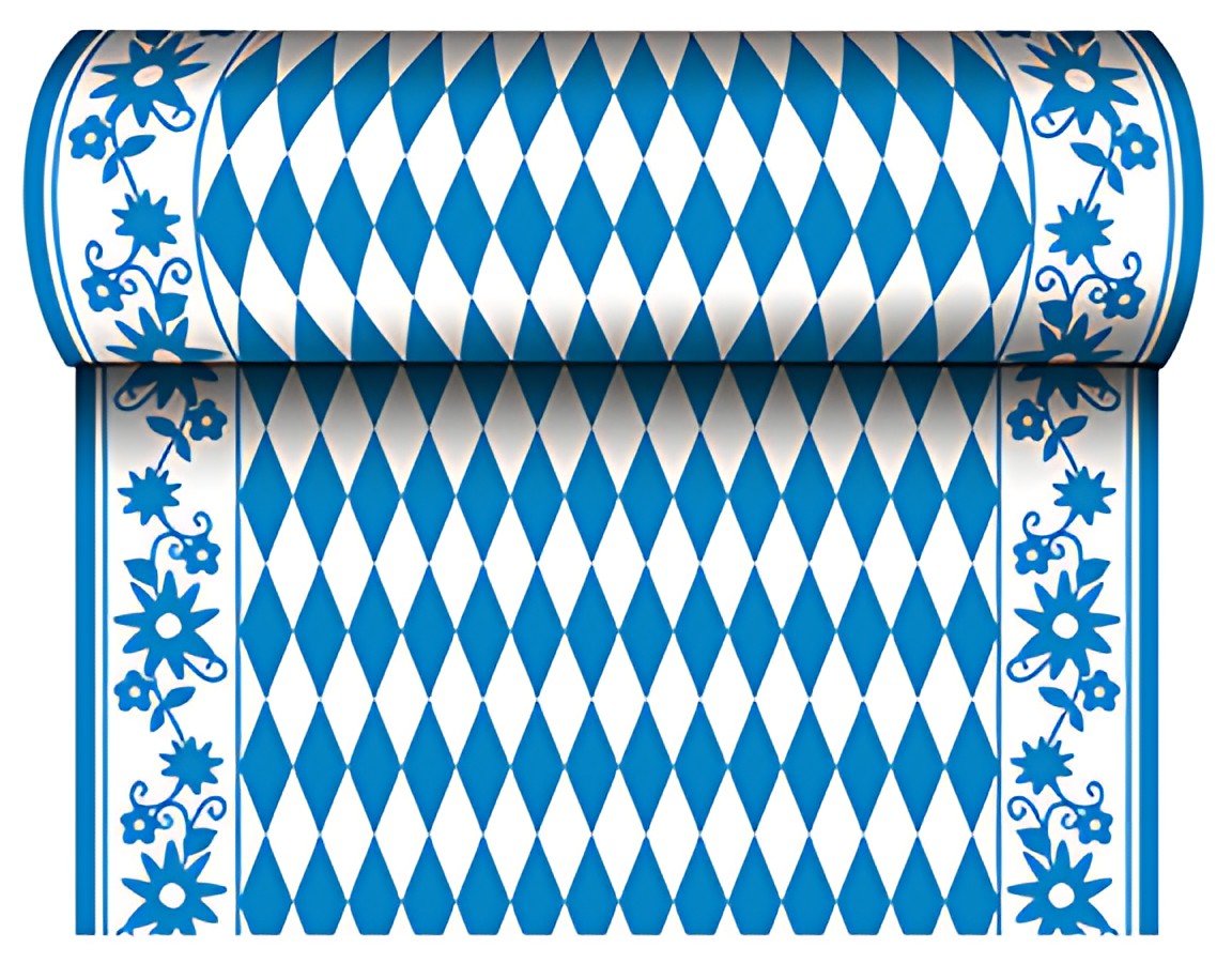 PAPSTAR Chemin de table "Bleu/Blanc", (l)400 x (L)24 m