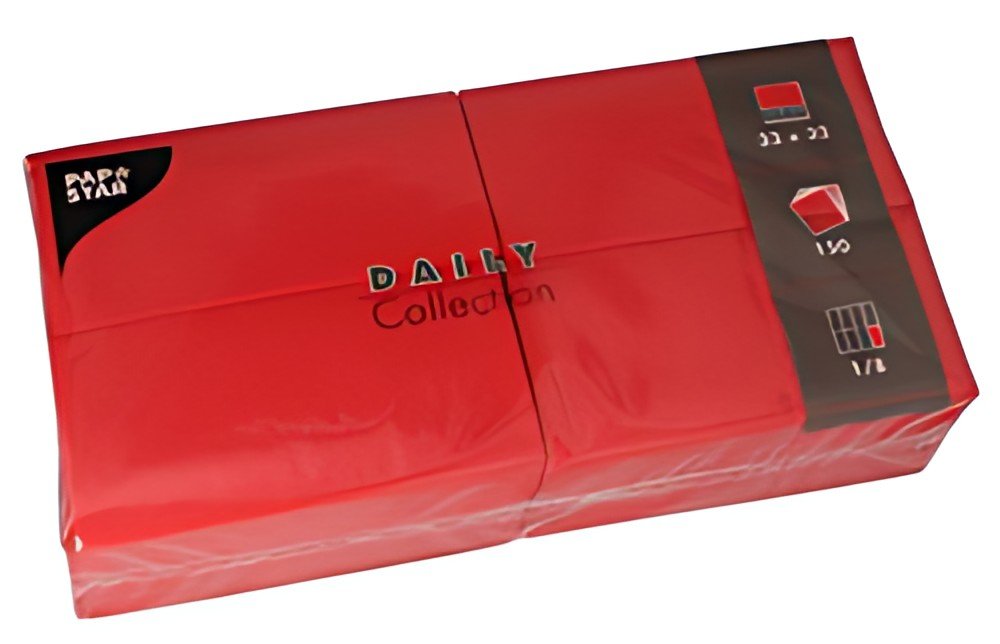 PAPSTAR Serviette bistrot, 320 x 320 mm, 3 couches, rouge