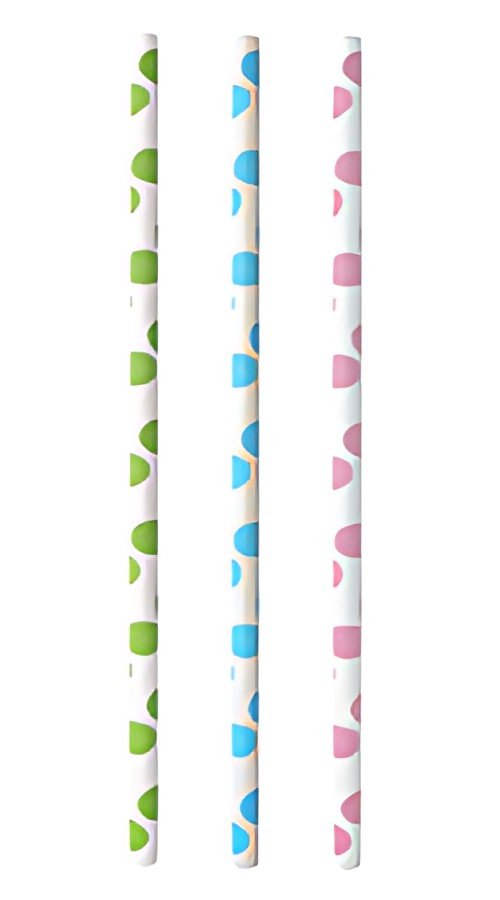 PAPSTAR Paille en papier "Dots", 200 mm, assorti