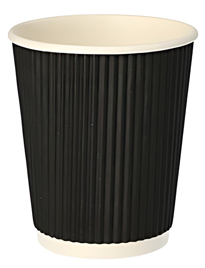 STARPAK Gobelet en carton "Ripple Wall", 0,2 l, noir
