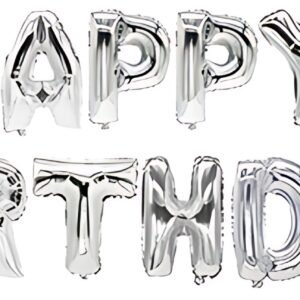 PAPSTAR Set de ballons en film "Happy Birthday", argent