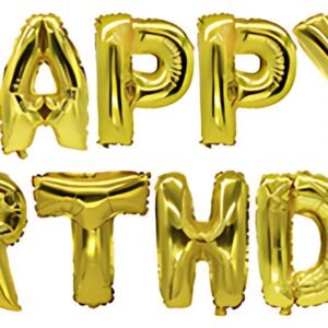 PAPSTAR Set de ballons en film "Happy Birthday", or