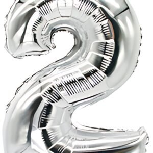 PAPSTAR Ballon en film "Chiffres", chiffre: 2, argent