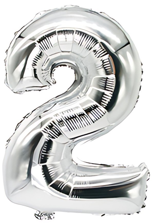 PAPSTAR Ballon en film "Chiffres", chiffre: 2, argent