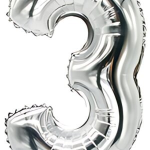 PAPSTAR Ballon en film "Chiffres", chiffre: 3, argent
