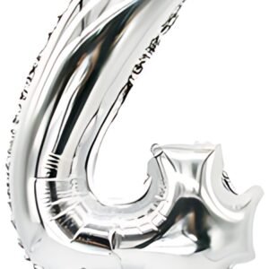 PAPSTAR Ballon en film "Chiffres", chiffre: 4, argent