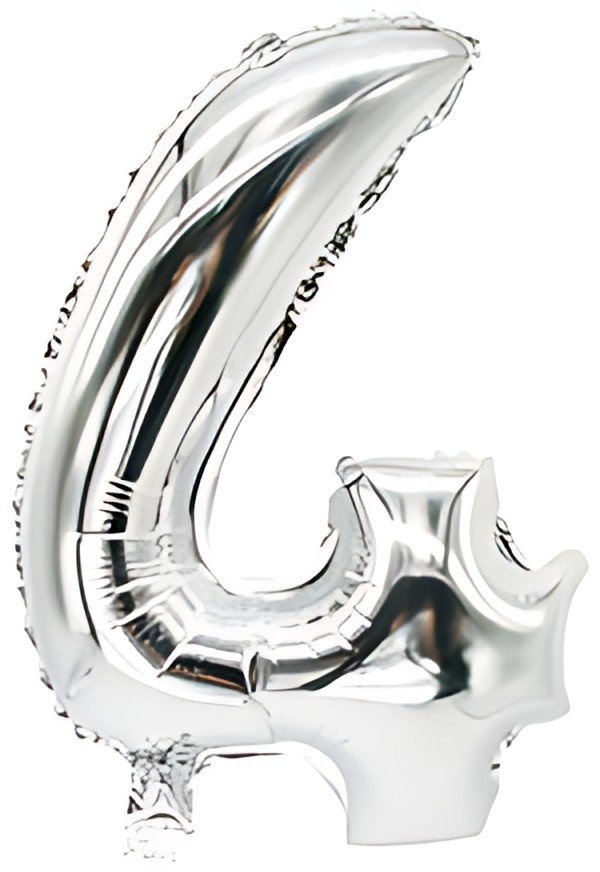 PAPSTAR Ballon en film "Chiffres", chiffre: 4, argent