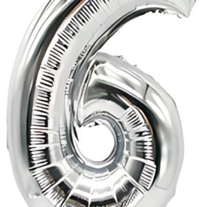 PAPSTAR Ballon en film "Chiffres", chiffre: 6, argent