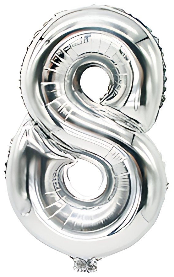 PAPSTAR Ballon en film "Chiffres", chiffre: 8, argent