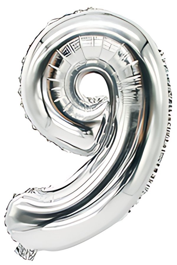 PAPSTAR Ballon en film "Chiffres", chiffre: 9, argent