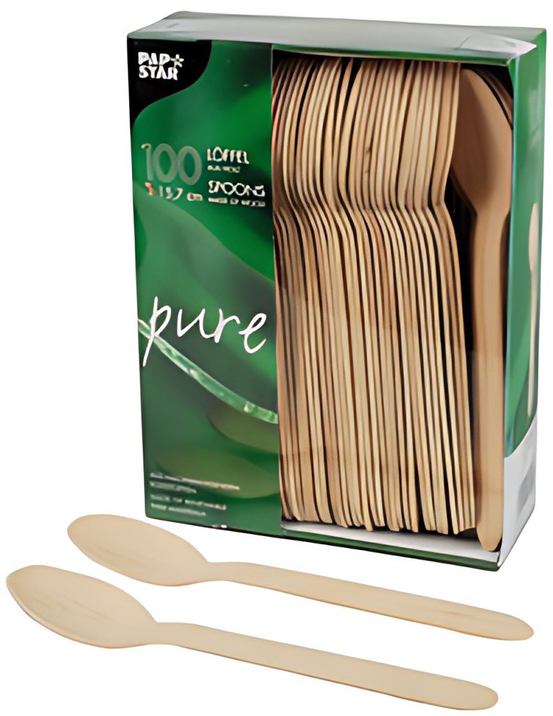 PAPSTAR Cuillère en bois "pure", longueur: 157 mm, par 500