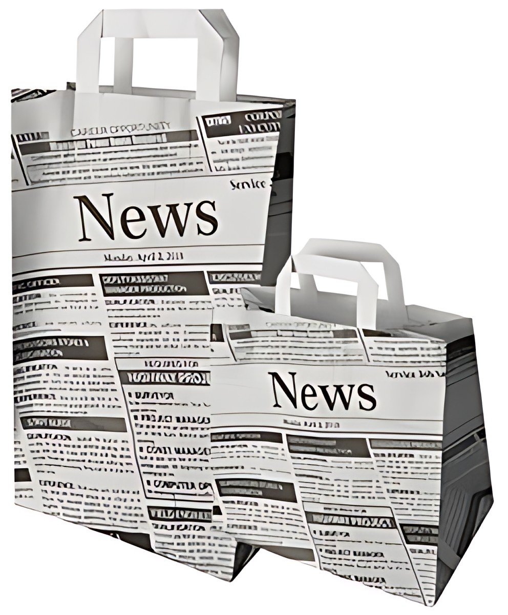 PAPSTAR Sac en papier "Newsprint", 200 x 100 x 360 mm
