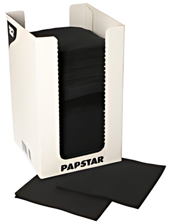 PAPSTAR Serviette cocktail "PUNTO", 200 x 200 mm, noir