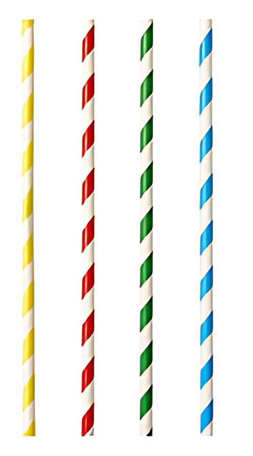 PAPSTAR Paille en papier "Stripes", 210 mm, assorti