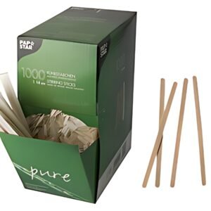PAPSTAR Touillettes en bois "pure", longueur: 140 mm